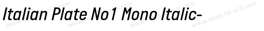 Italian Plate No1 Mono Italic字体转换